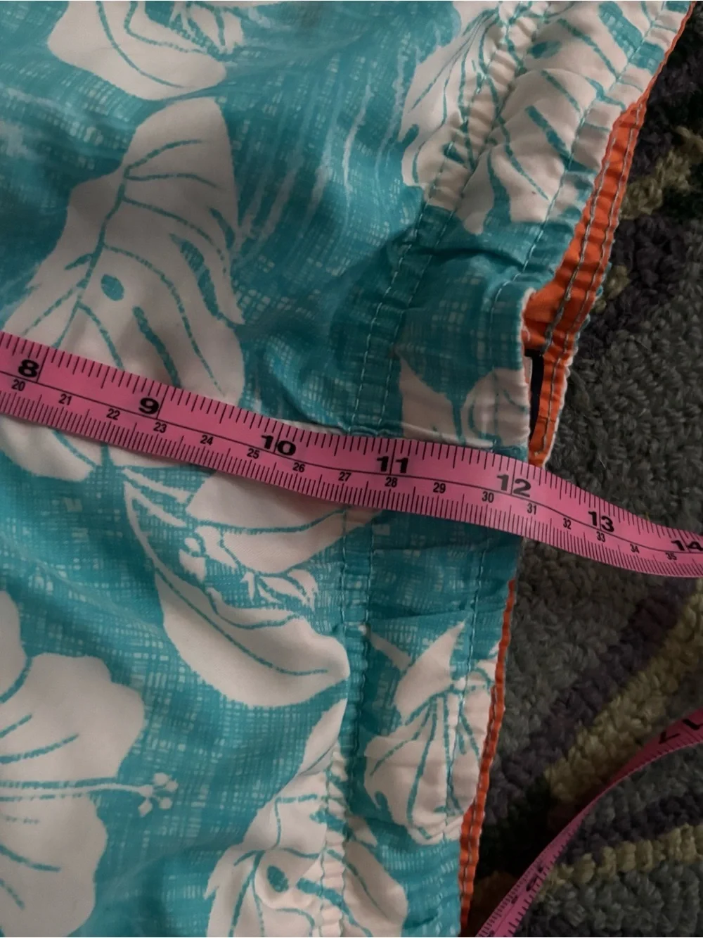 Men's Turquoise Floral Swim Trunks